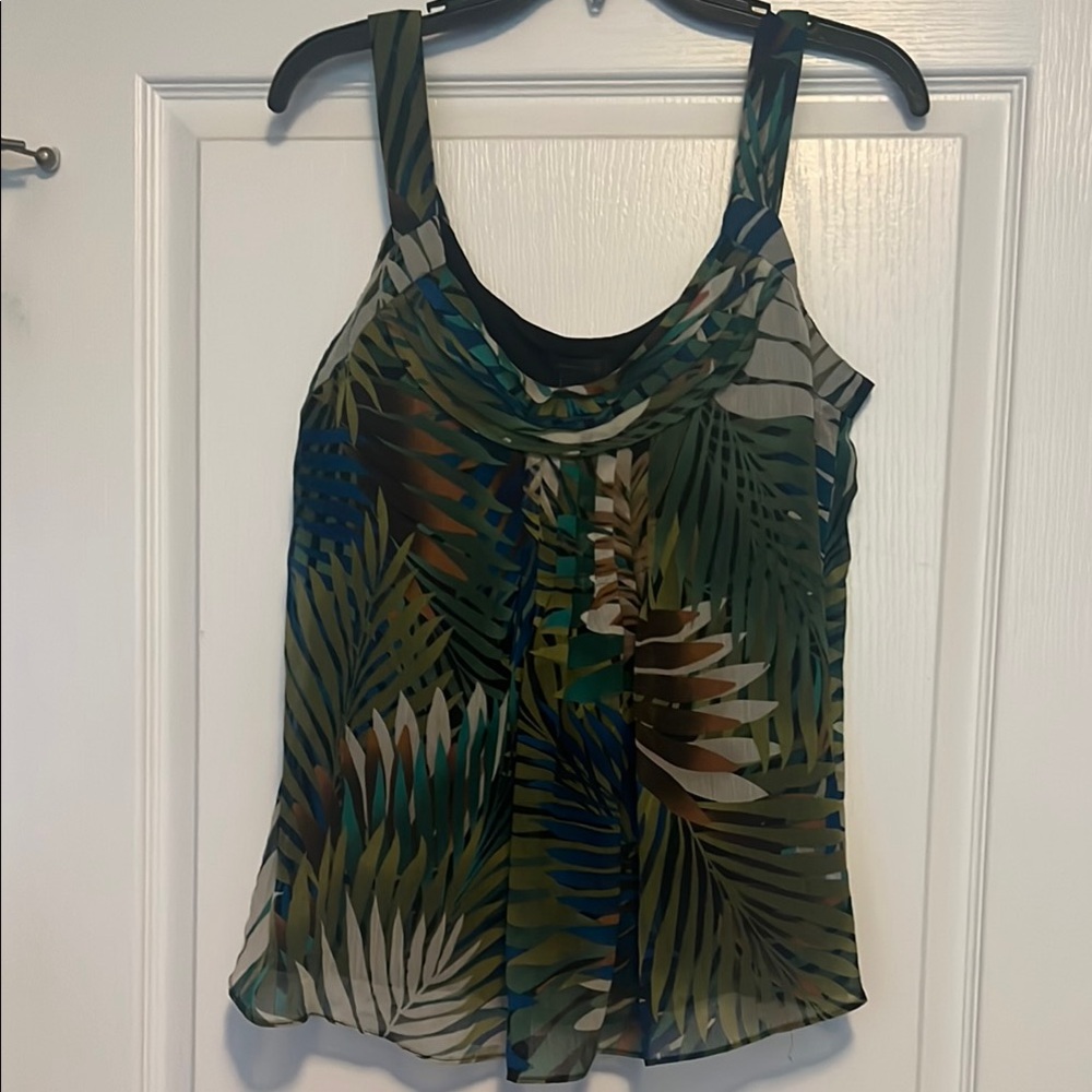 Ladies top tropical pattern camisole style lined